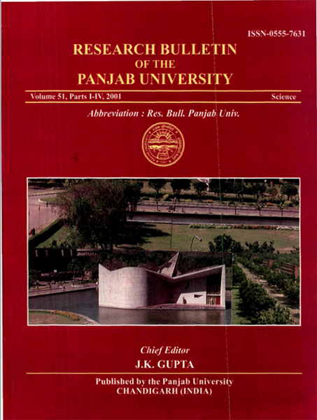 PU Research Journal Science - 51 / 2001